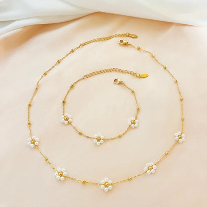 Dainty Daisy Necklace & Bracelets
