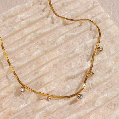 Dainty Diamond Herringbone Choker Necklace