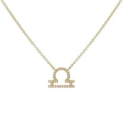 Dainty Diamond Zodiac Sign Necklace