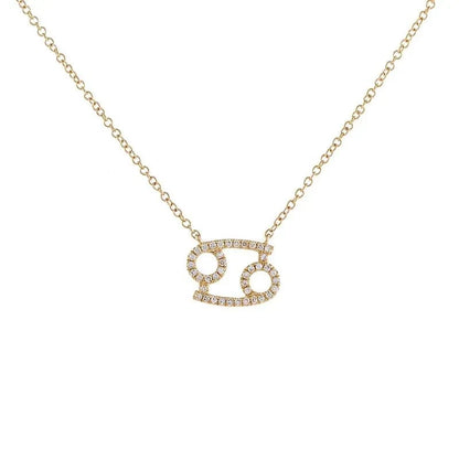 Dainty Diamond Zodiac Sign Necklace