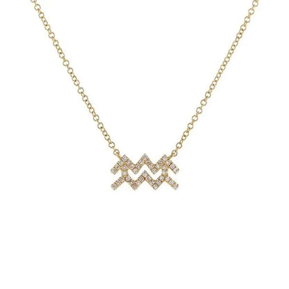 Dainty Diamond Zodiac Sign Necklace