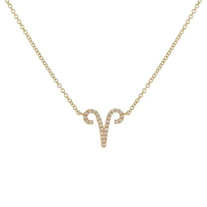 Dainty Diamond Zodiac Sign Necklace