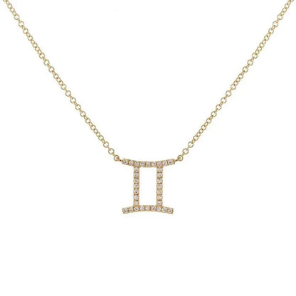 Dainty Diamond Zodiac Sign Necklace