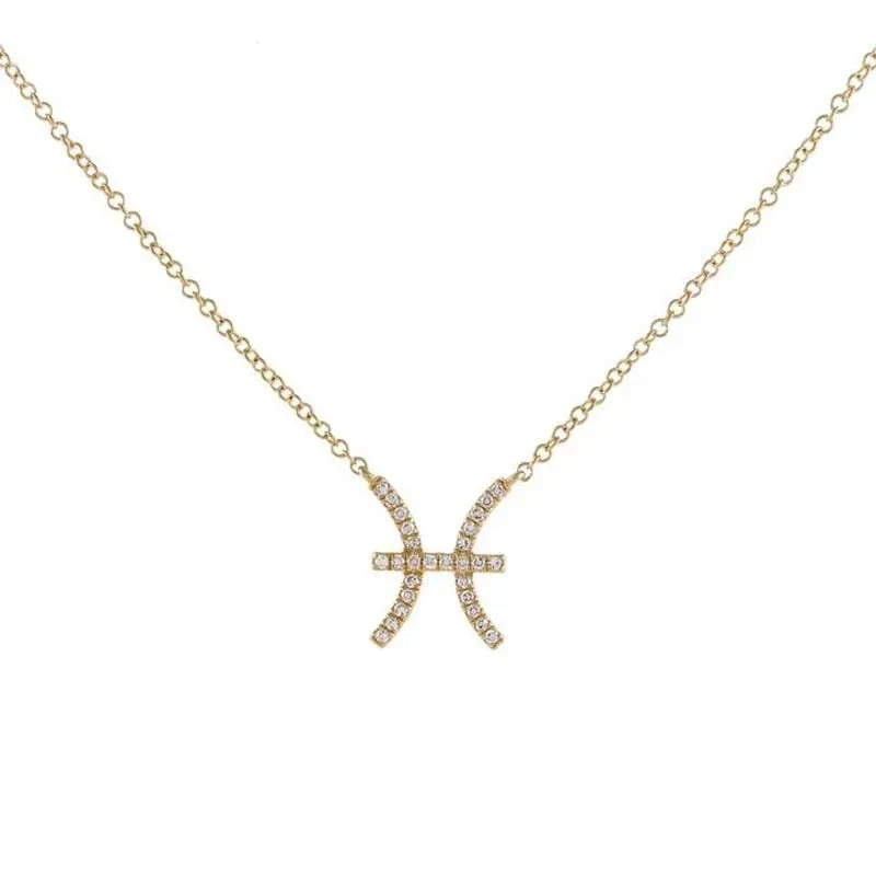 Dainty Diamond Zodiac Sign Necklace