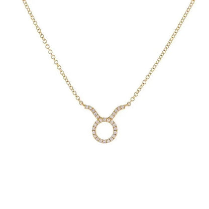 Dainty Diamond Zodiac Sign Necklace