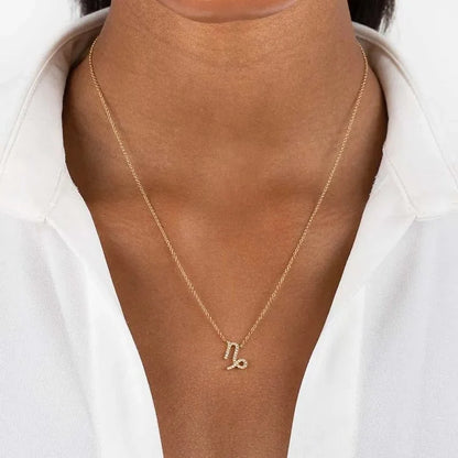 Dainty Diamond Zodiac Sign Necklace