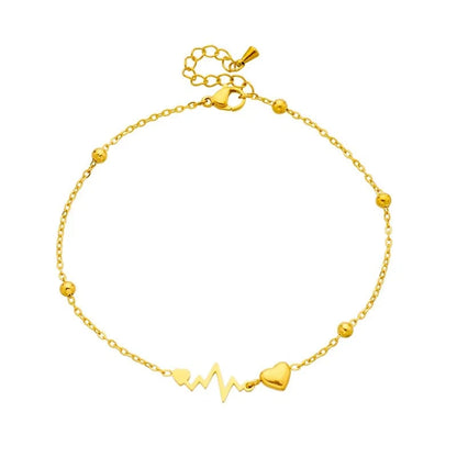 Dainty EKG Heart Anklet