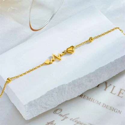 Dainty EKG Heart Anklet