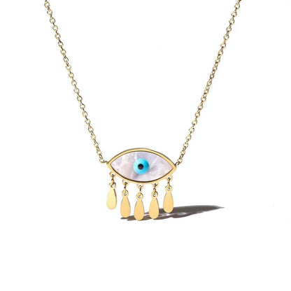 Dainty Evil Eye Dangle Necklaces