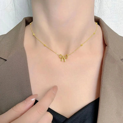 Dainty Feminine Bow Necklace
