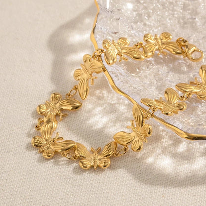 Dainty Feminine Butterfly Wrapped Bracelet