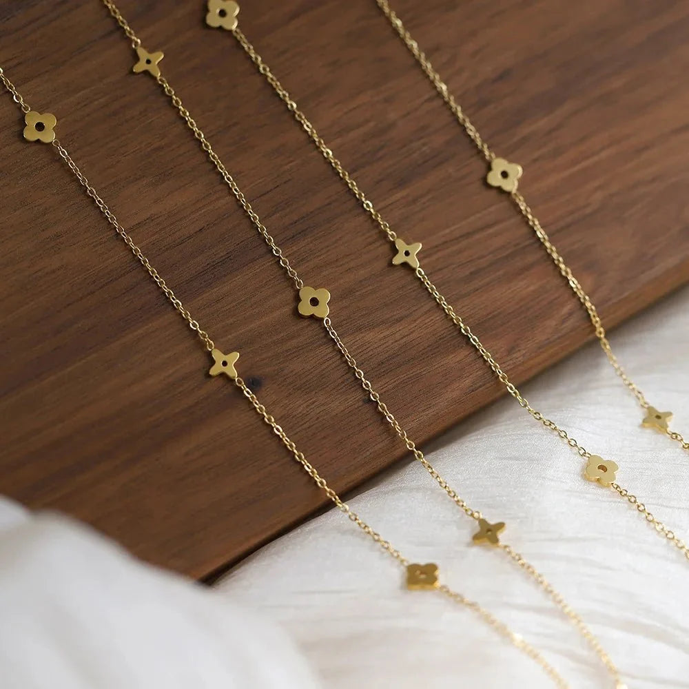 Dainty Floral Diamond Centerpiece Necklace