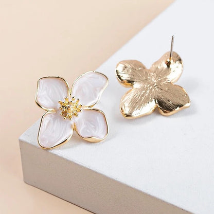 Dainty Floral Hibiscus Earrings