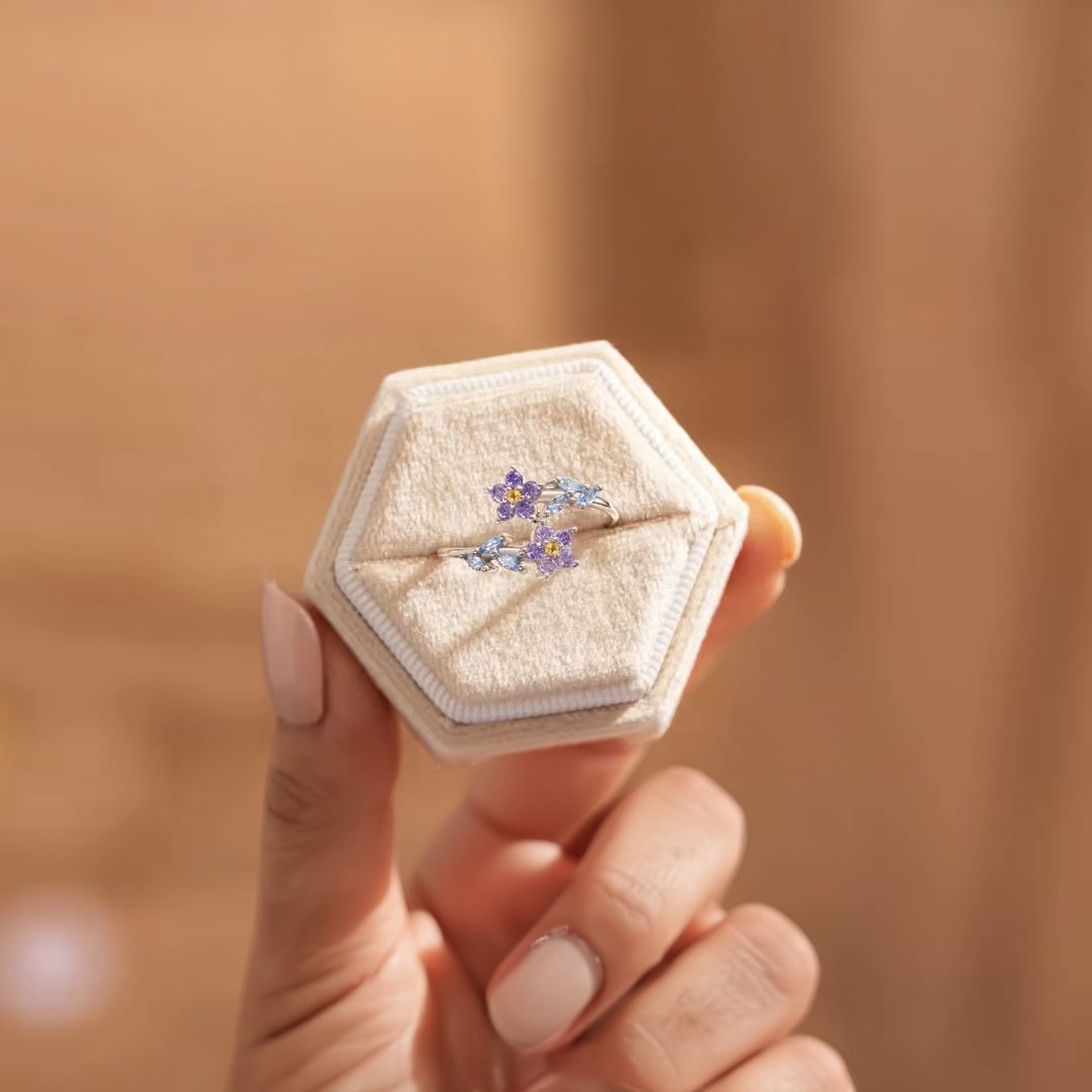 Dainty Forget-Me-Nots Floral Ring