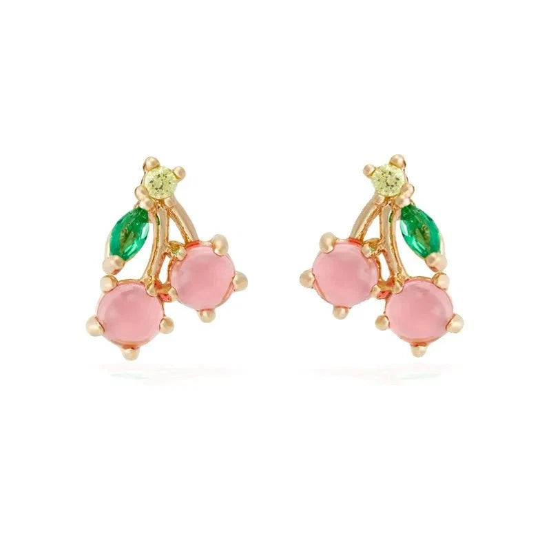 Dainty Fruit Hoop & Stud Earrings
