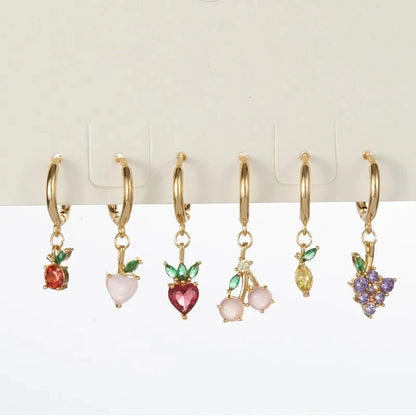 Dainty Fruit Hoop & Stud Earrings