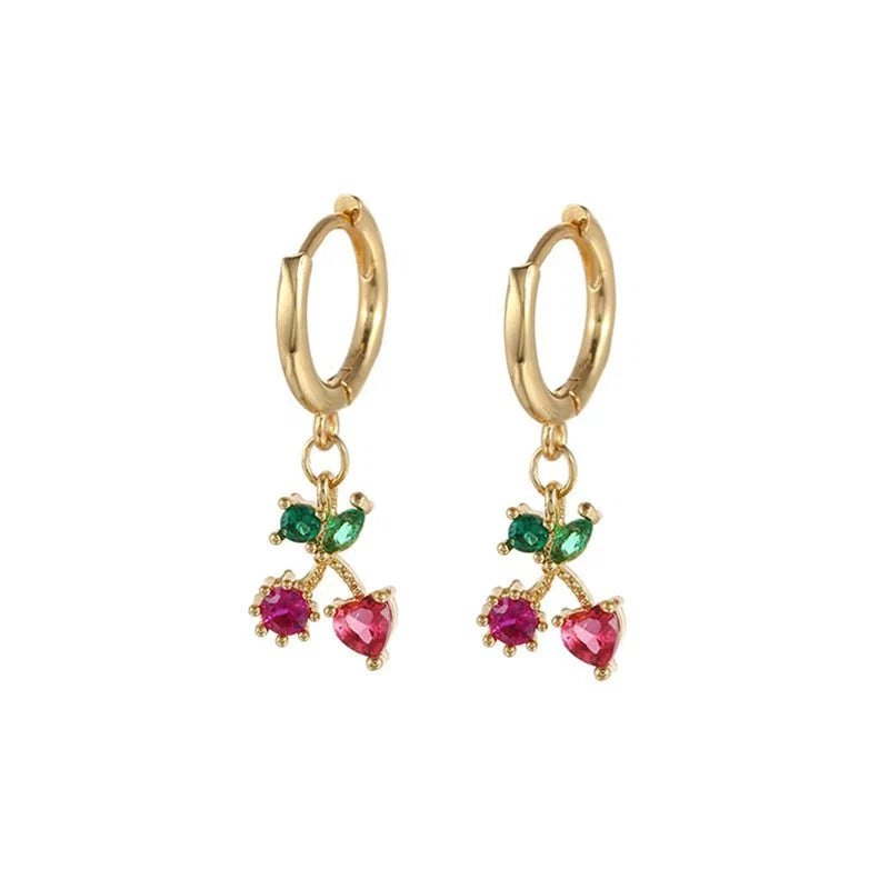 Dainty Fruit Hoop & Stud Earrings
