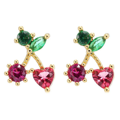 Dainty Fruit Hoop & Stud Earrings