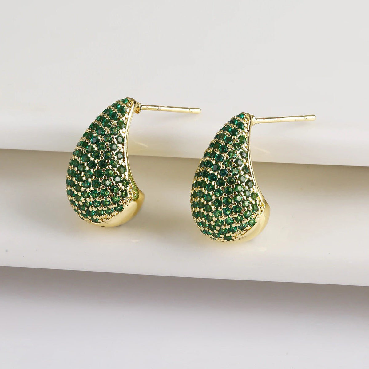Dainty Glimmering Diamond Teardrop Earrings
