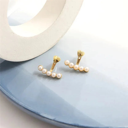 Dainty Heart Pearls Earrings