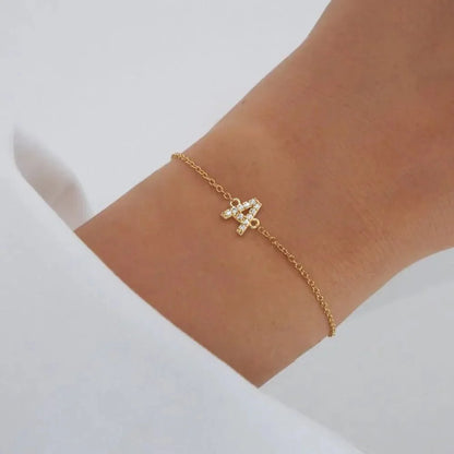 Dainty Initial Chain Bracelet