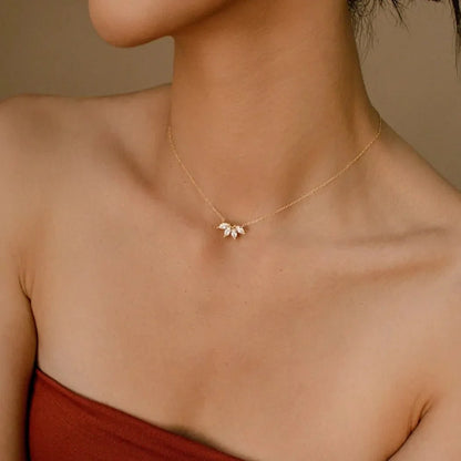 Dainty Lotus Floral Necklace