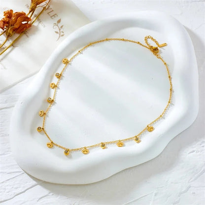 Dainty Minimal Evil Eye Diamond Necklace