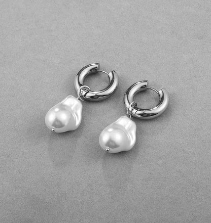 Dainty Pearl Huggie Earrings