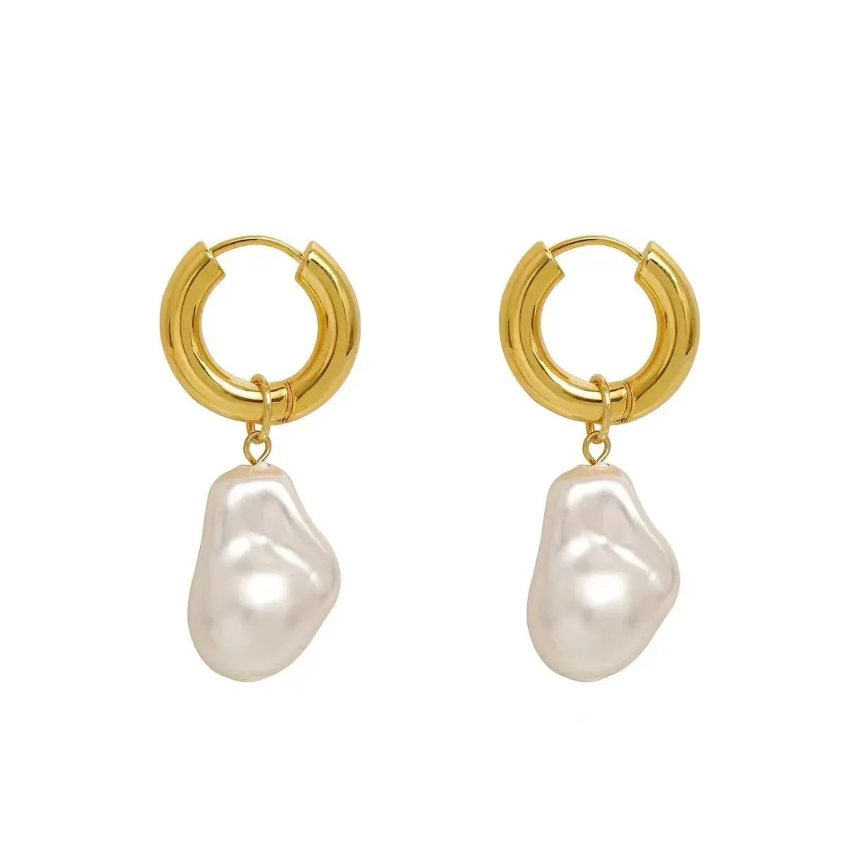 Dainty Pearl Huggie Earrings