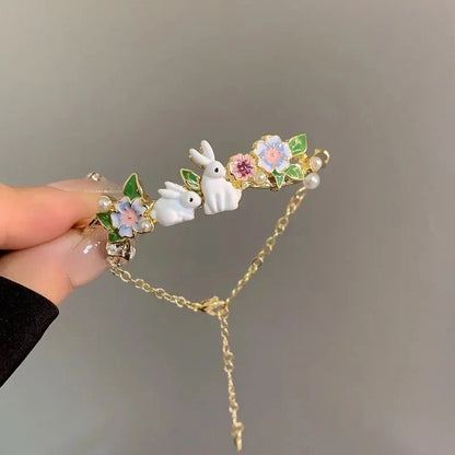 Dainty Rabbits Floral Bracelet
