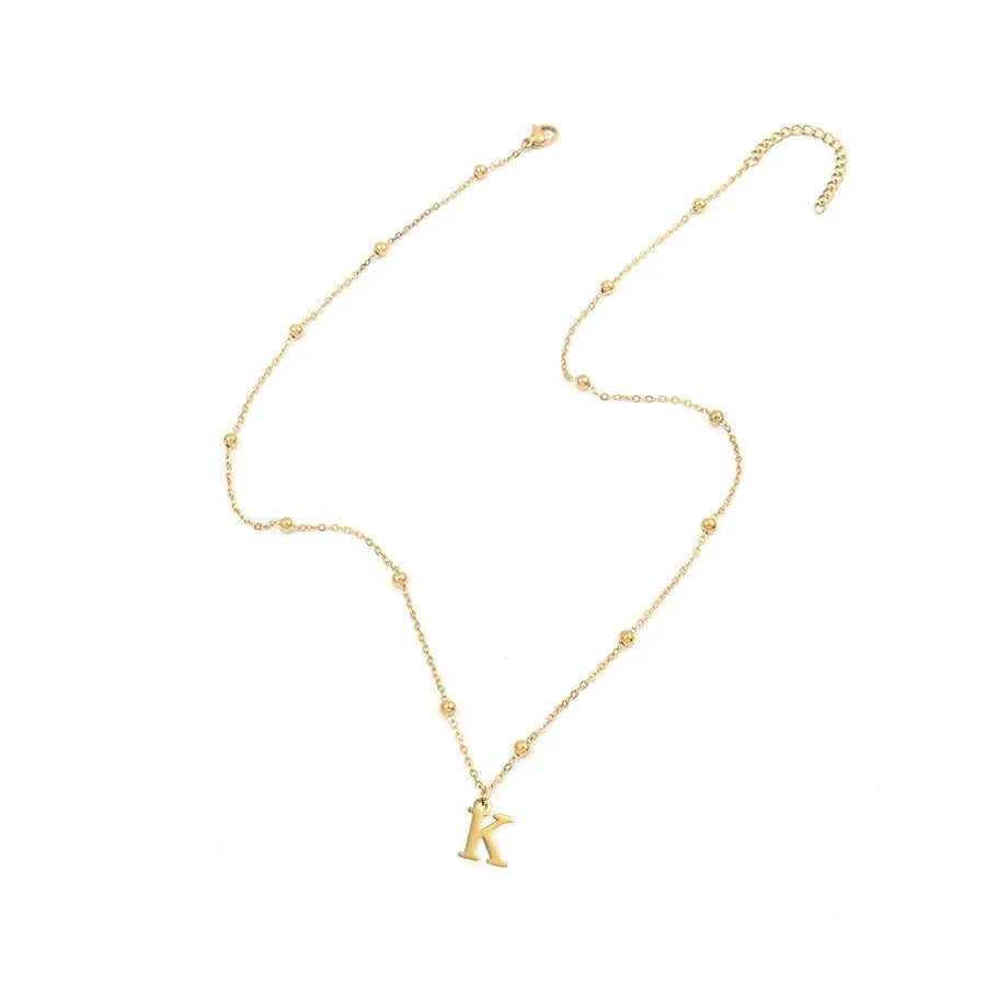 Dainty Satellite Chain Letter Initial Necklace