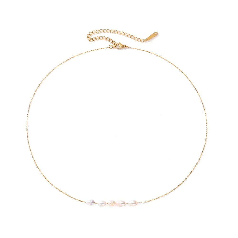Dainty Strung Beaded Chain Necklace