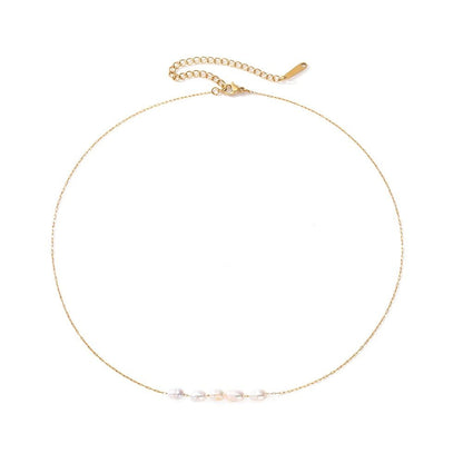 Dainty Strung Beaded Chain Necklace