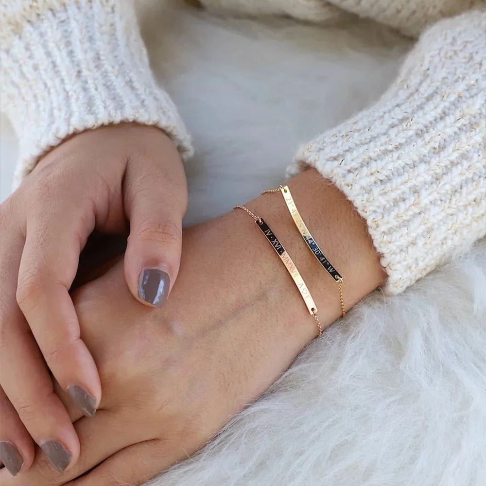Dainty Thin Engraving Bracelet
