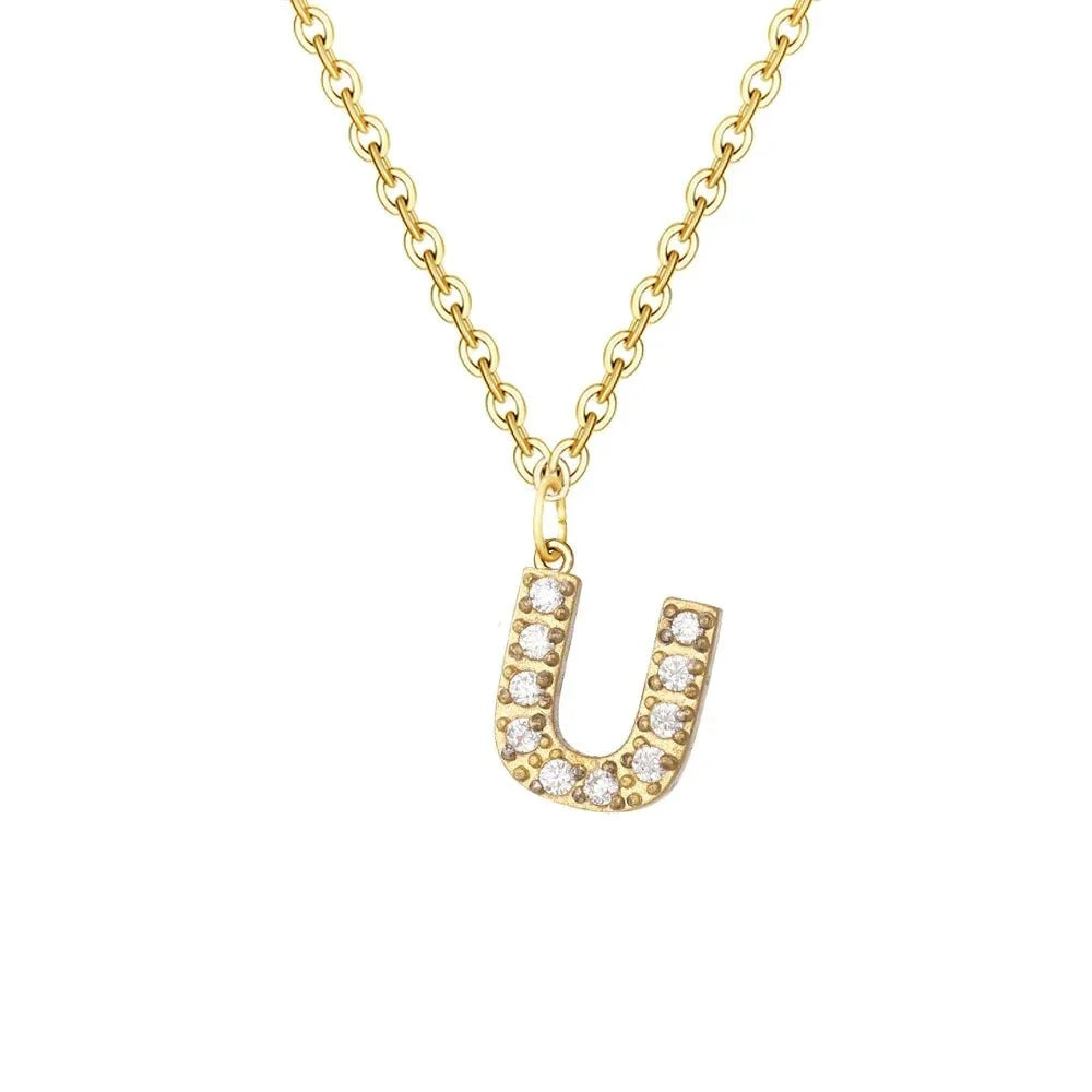 Dainty Zircon Letter Initial, Number, Symbol Chain Necklace