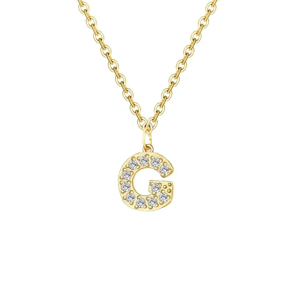 Dainty Zircon Letter Initial, Number, Symbol Chain Necklace