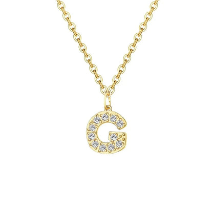 Dainty Zircon Letter Initial, Number, Symbol Chain Necklace