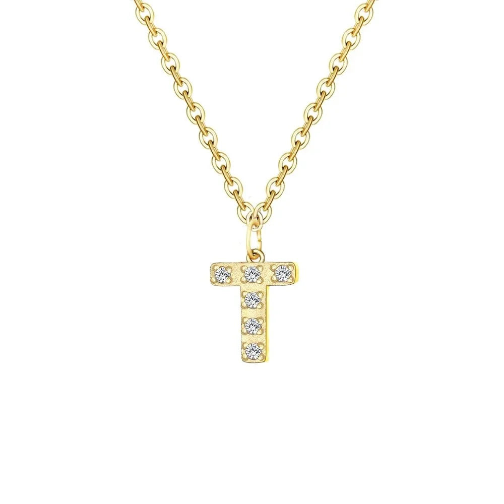 Dainty Zircon Letter Initial, Number, Symbol Chain Necklace