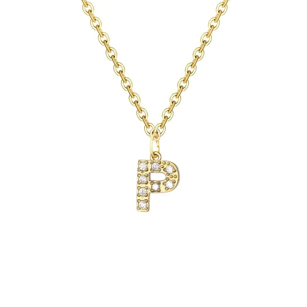 Dainty Zircon Letter Initial, Number, Symbol Chain Necklace