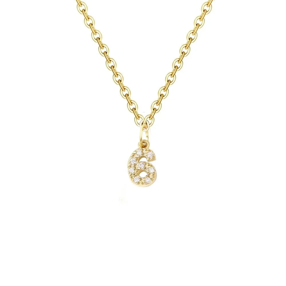 Dainty Zircon Letter Initial, Number, Symbol Chain Necklace