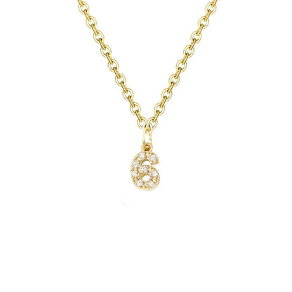 Dainty Zircon Letter Initial, Number, Symbol Chain Necklace