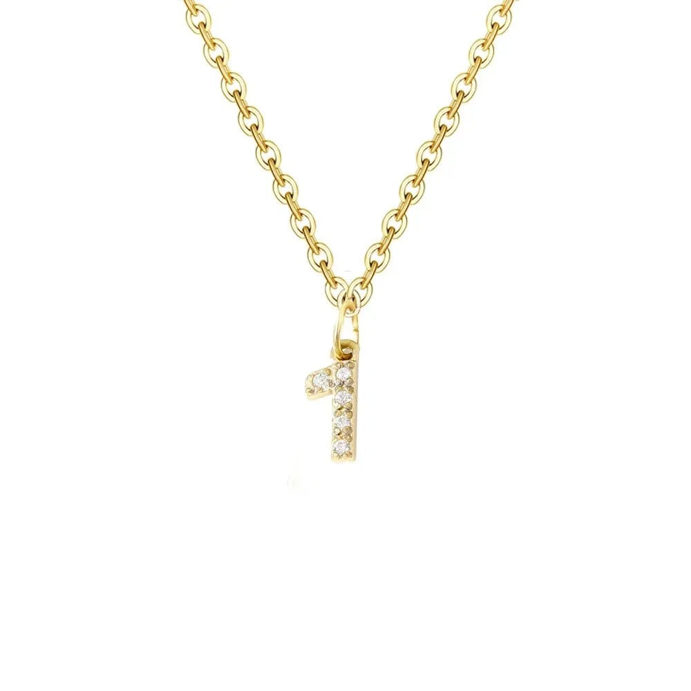 Dainty Zircon Letter Initial, Number, Symbol Chain Necklace