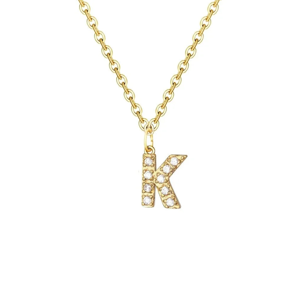 Dainty Zircon Letter Initial, Number, Symbol Chain Necklace
