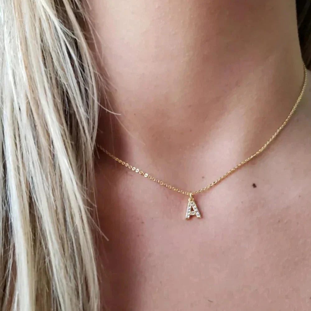 Dainty Zircon Letter Initial, Number, Symbol Chain Necklace