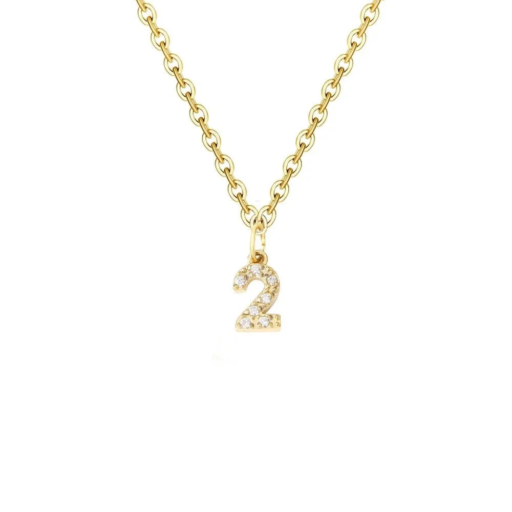 Dainty Zircon Letter Initial, Number, Symbol Chain Necklace