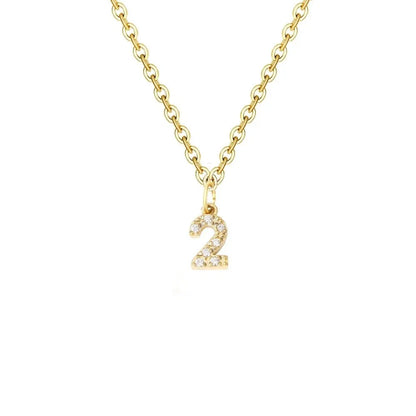 Dainty Zircon Letter Initial, Number, Symbol Chain Necklace