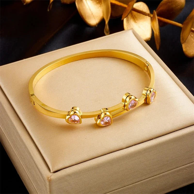 Diamond Heart Cuff Bracelet