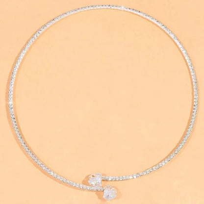 Diamond Heart Open Choker Necklace
