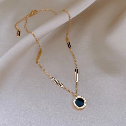 Double Sided Roman Numeral Pendant Necklace