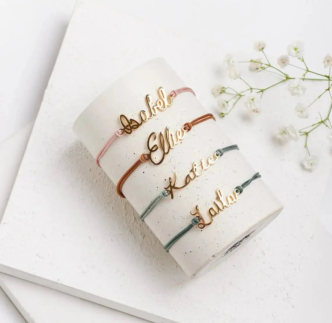 Elegant Cursive Name Rope Bracelet